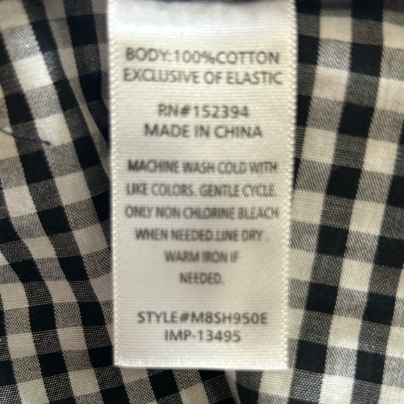 Cottagecore Coquette Girl Magnolia Skye Black and White Gingham Smocked Dress. - Picture 6 of 6